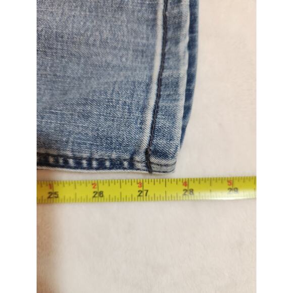 Democracy Jeans Womens Sz 8 Blue "Ab" Solution Technology Whiskers Distressed - Picture 13 of 15